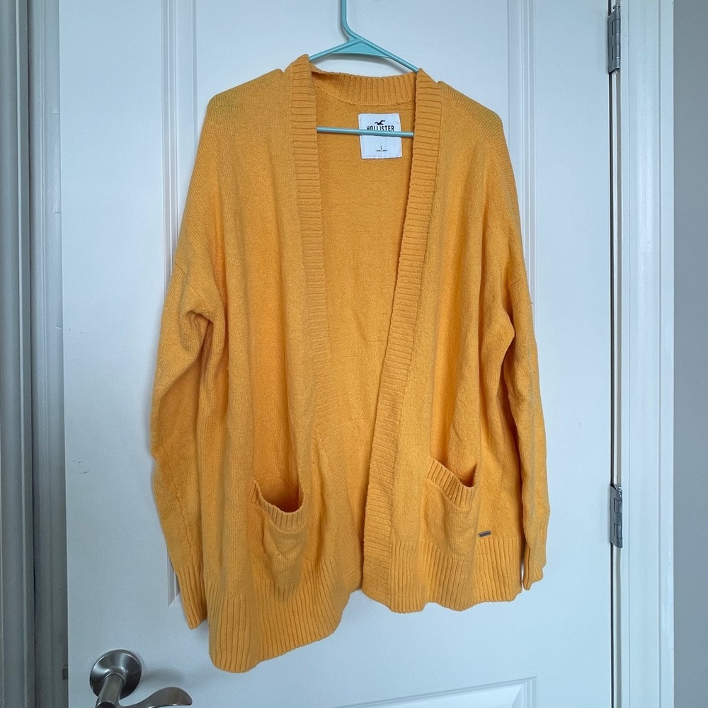 Hollister mustard cardigan